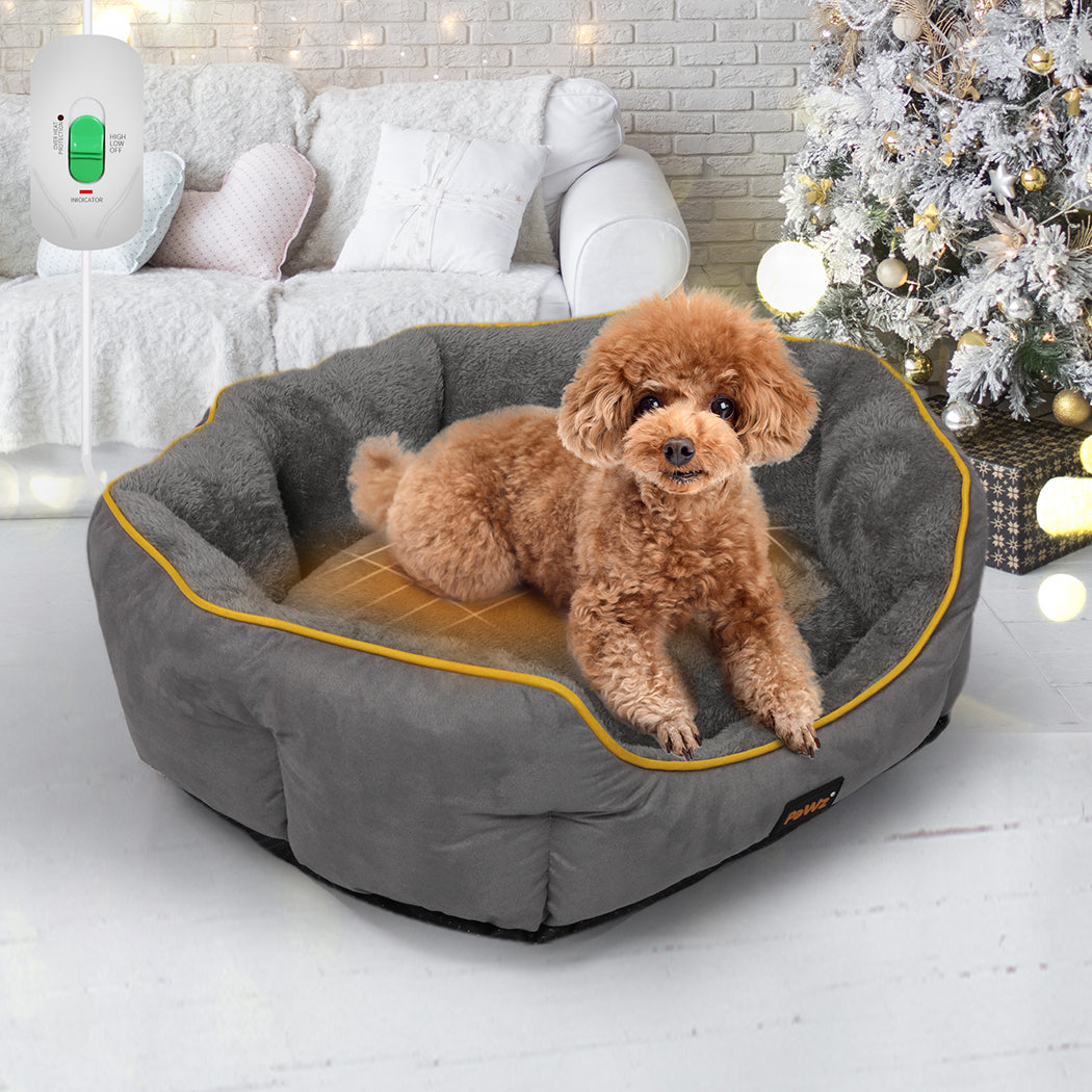 Electric Pet Heater Bed Heated Mat Cat Dog Heat Blanket Removable Cover S/M