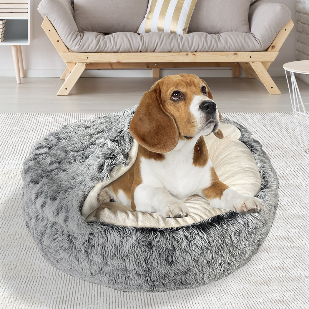 Pet Dog Calming Bed Warm Soft Plush M Medium