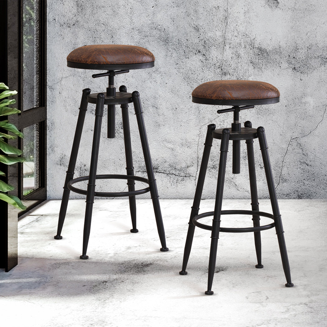 2x Industrial Bar Stools - Kitchen with Rustic Stool Stool Barstool