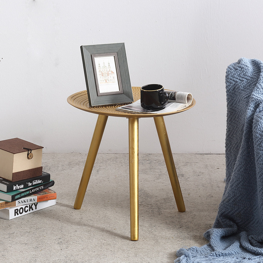 Gold Bedside End Table Coffee Side Table Stylish Living Room Piece