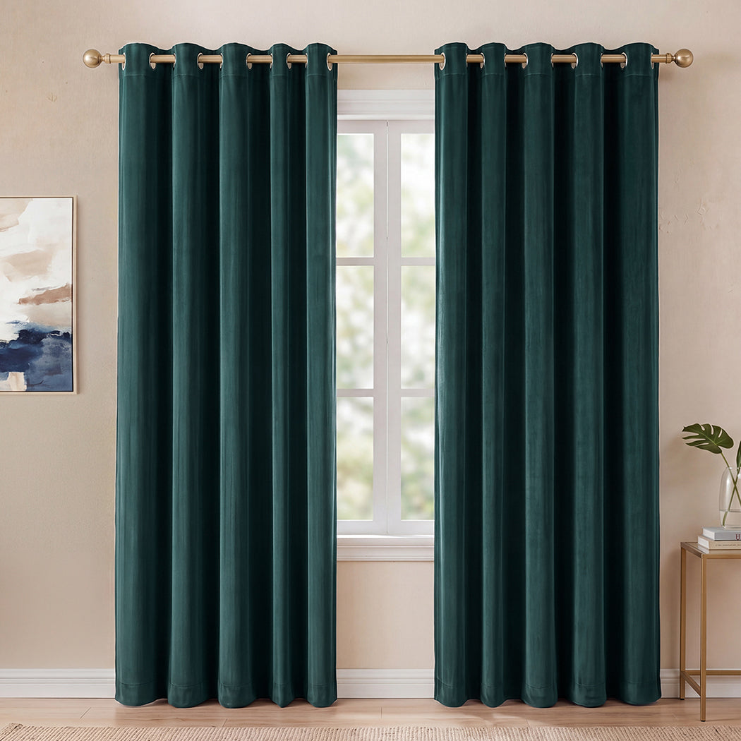 Velvet Blackout Curtains 240x230cm 2 Panel | Simpledeals