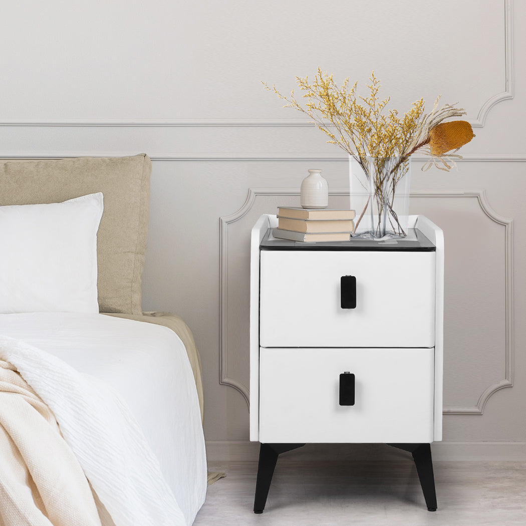 Bedside Table With LED Lights 30x40x46cm