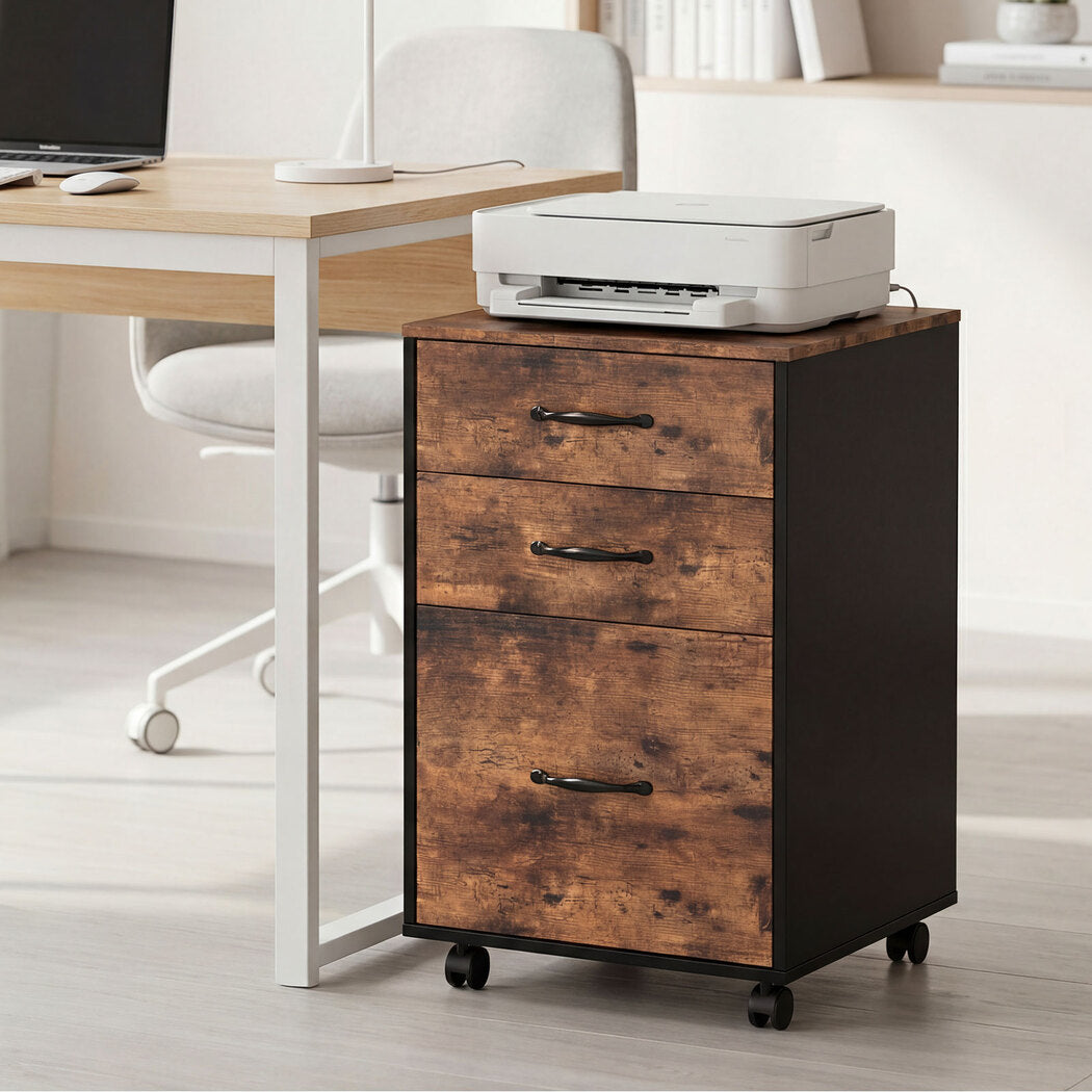 Mobile Filing Cabinet Walnut 41x40x68cm
