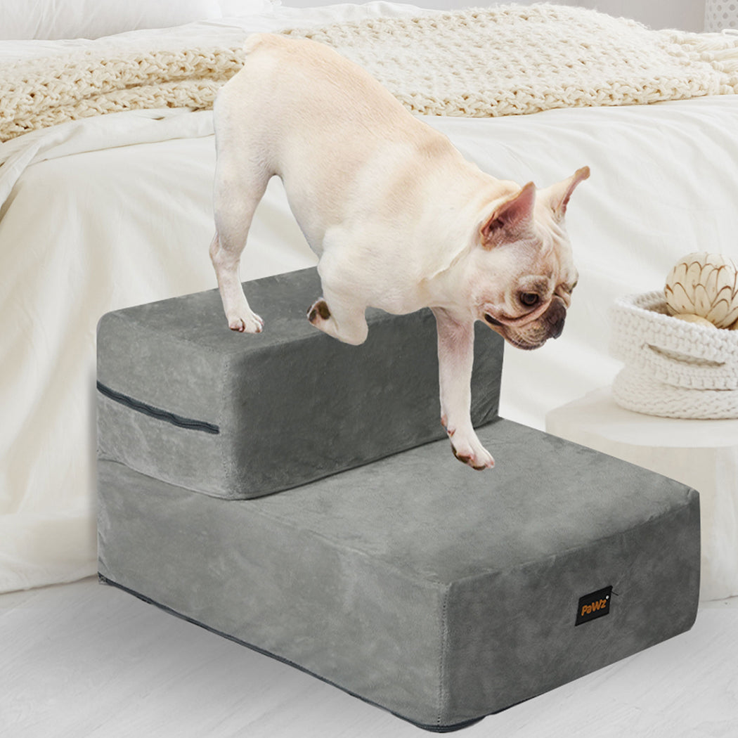 Pet Stairs 2 Step Ramp Portable Small - Adjustable Climbing Ladder Soft