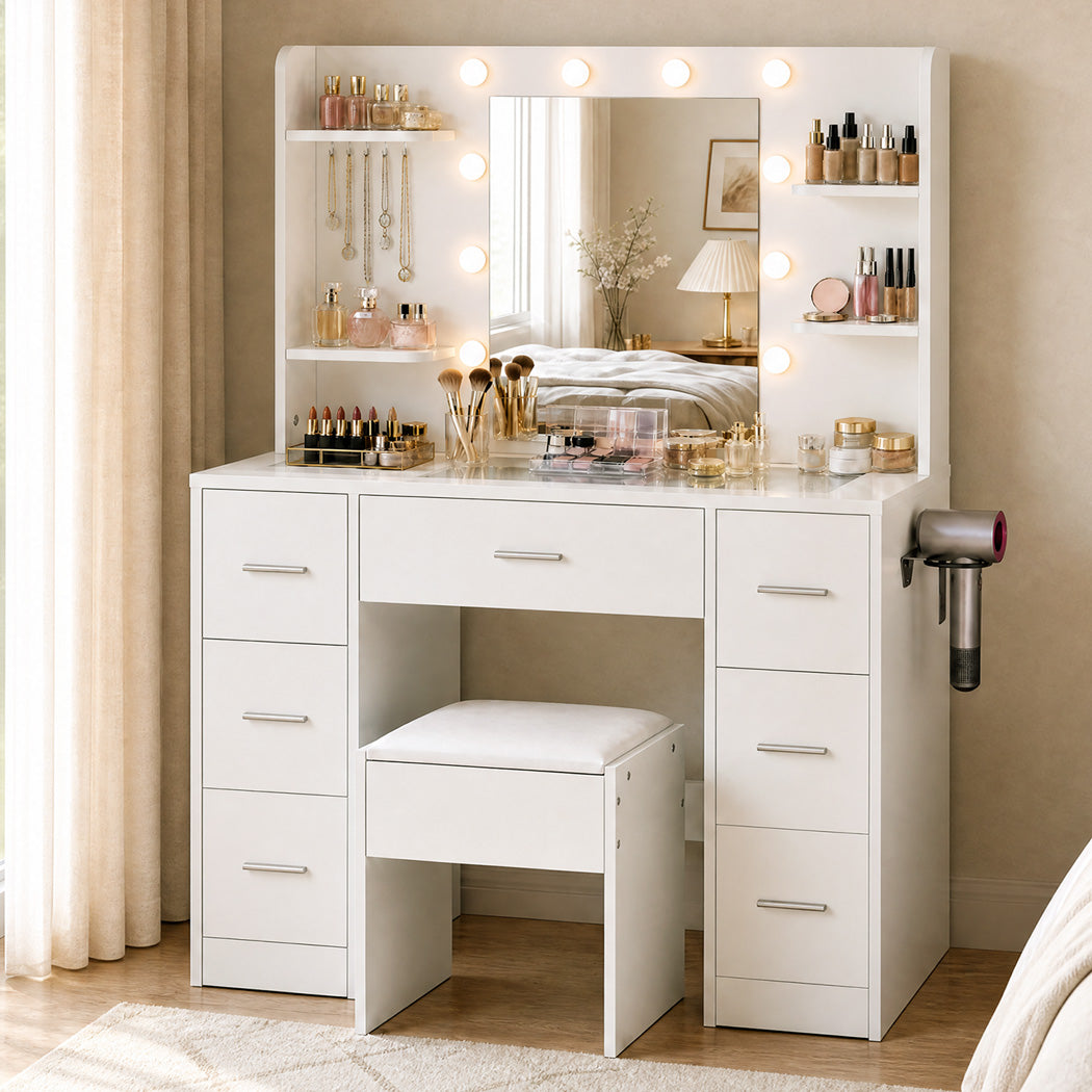 Dressing Table With Lights 110x40x138cm