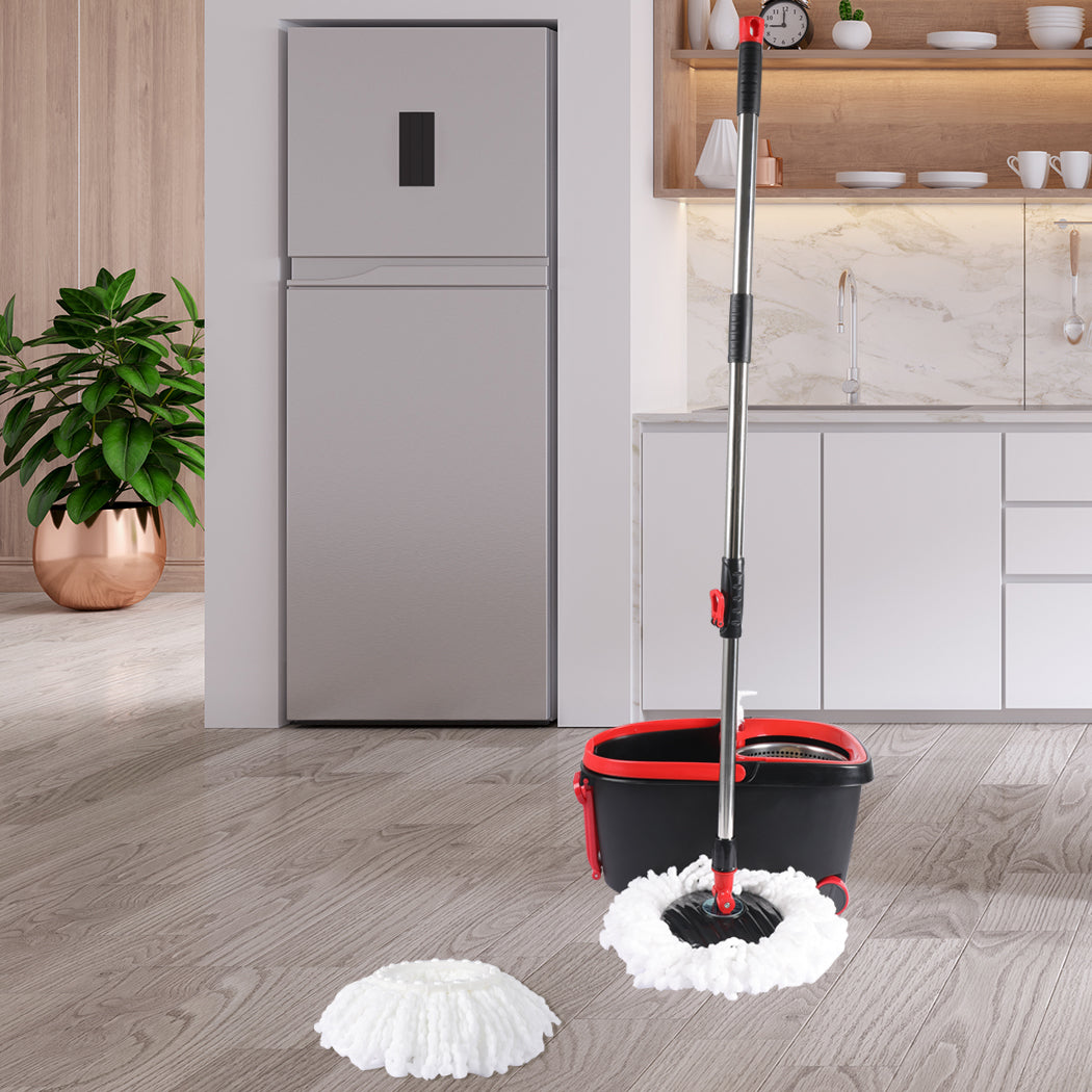 Cleanflo Spin Mop Bucket Set 360 - Black - Spinning Stainless Steel Rotating