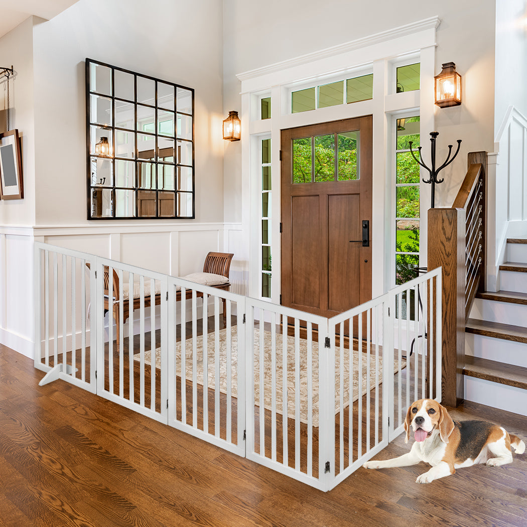 Pet Gate White 6 Panels 139x80x1.8cm