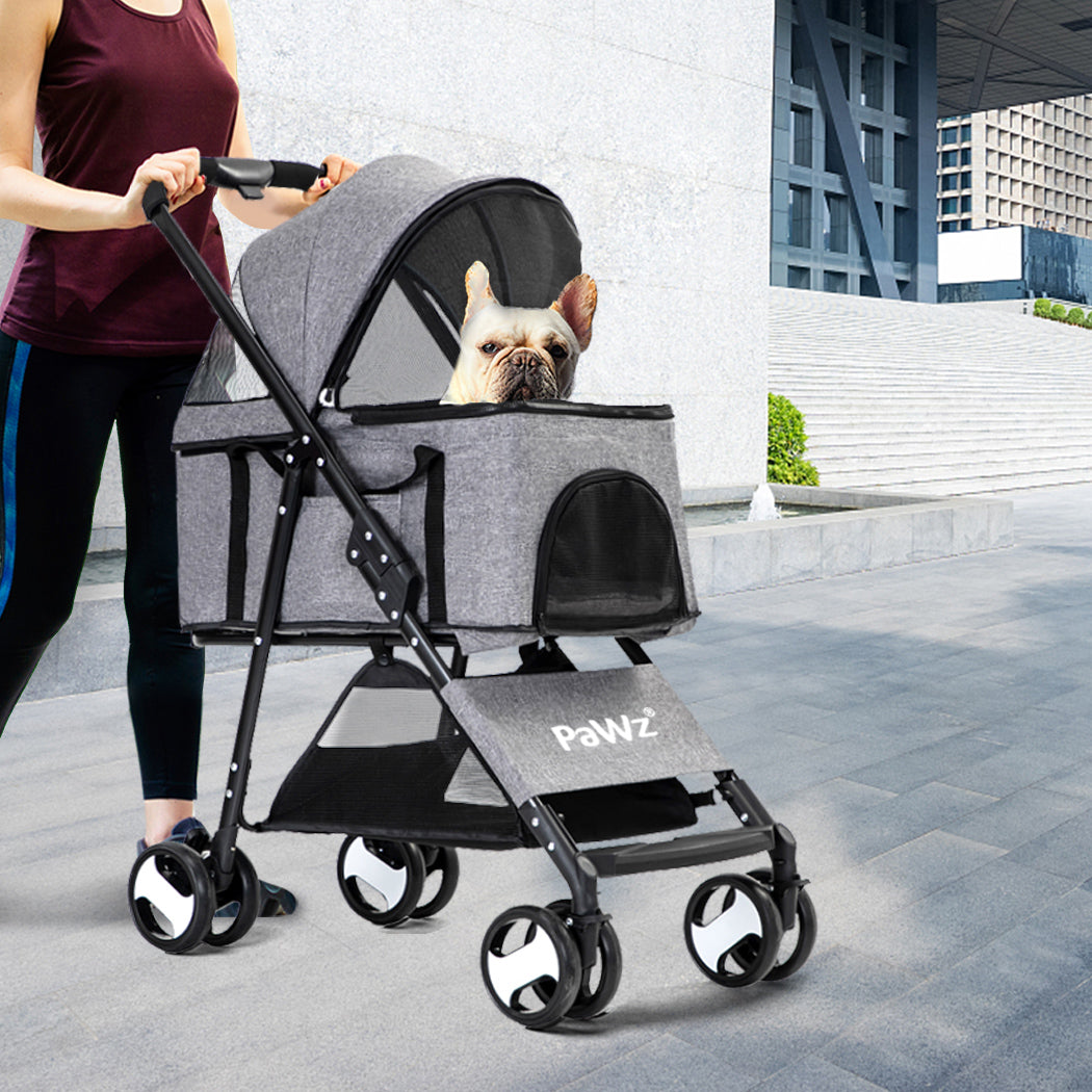 Large Pet Stroller Dog Cat Travel Carrier Pram Foldable Pushchair Outdoor - SC4 id