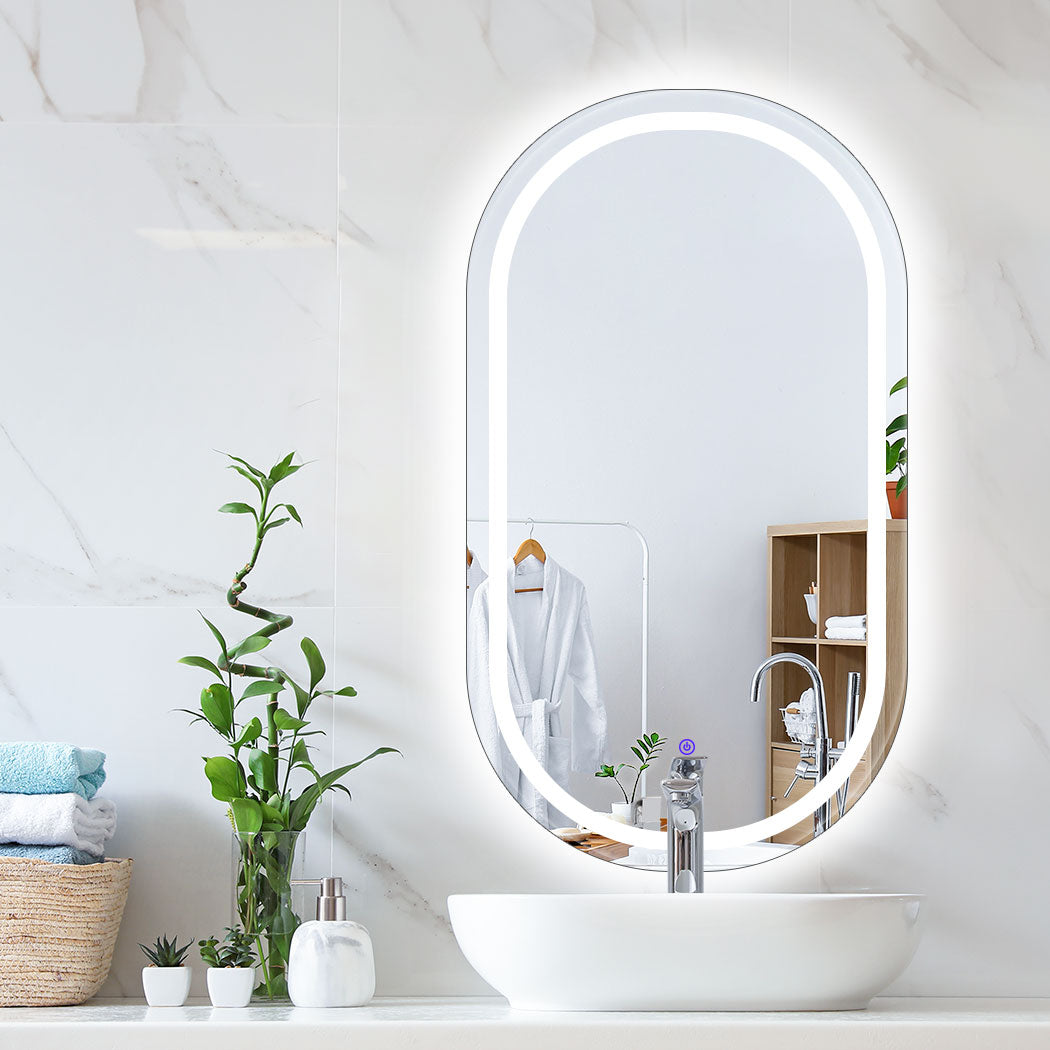 LED Wall Mirror Oval Anti-fog 60x100cm