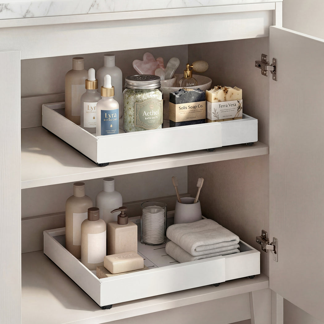 Pull Out Cabinet Drawer Organiser 2-Pack | Simpledeals