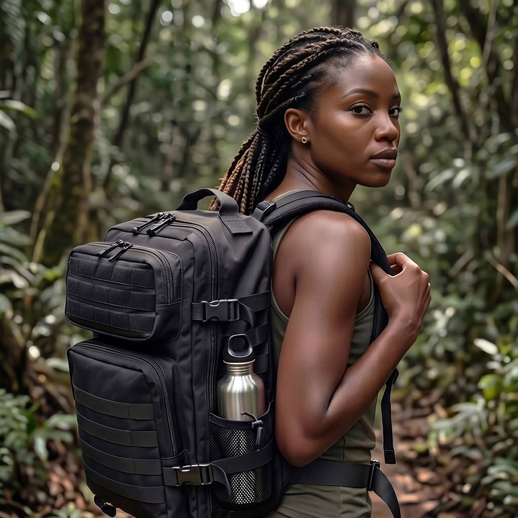 45L Tactical Backpack Hiking Rucksack Black | Simpledeals