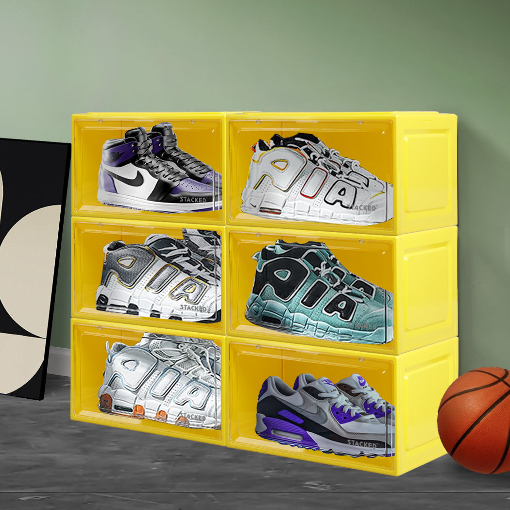 Sneaker Display Case Clear Yellow 35.5x26x21cm
