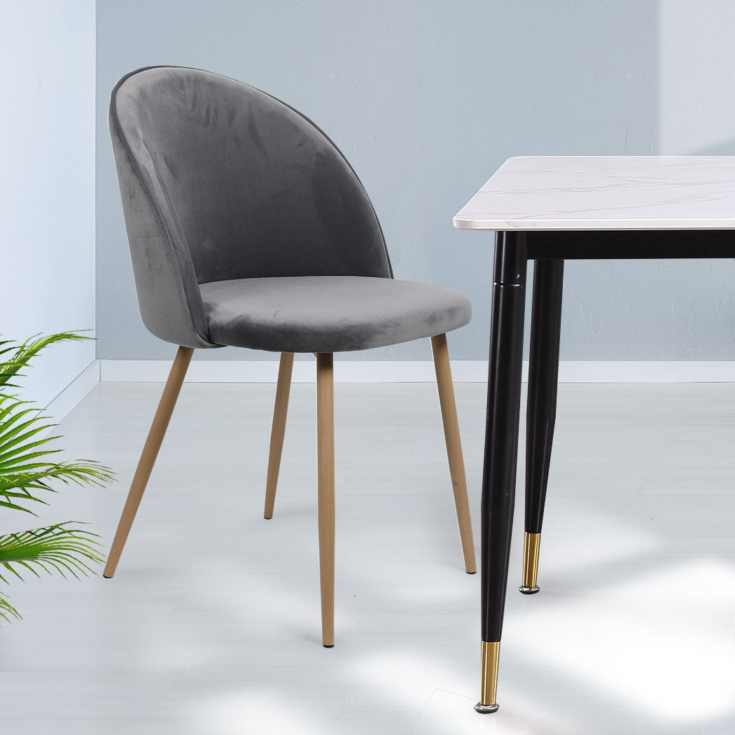 2x Dining Chairs Seat French Grey