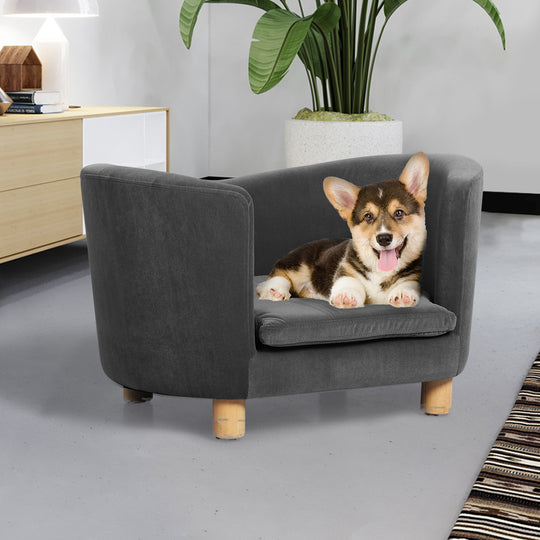 Luxury Elevated Sofa Anti-slip Grey - Kitten Lounge Couch