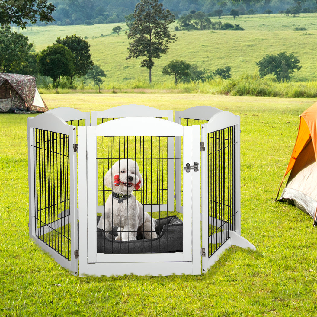 6 Panels Pet Dog Playpen Puppy Exercise Cage Enclosure Fence Indoor