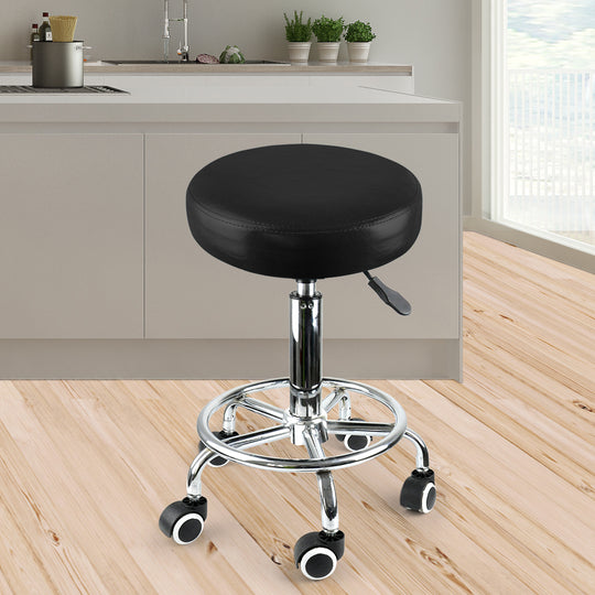 Salon Stool Swivel Bar Stools Black - Office Chair Hairdressing Barber