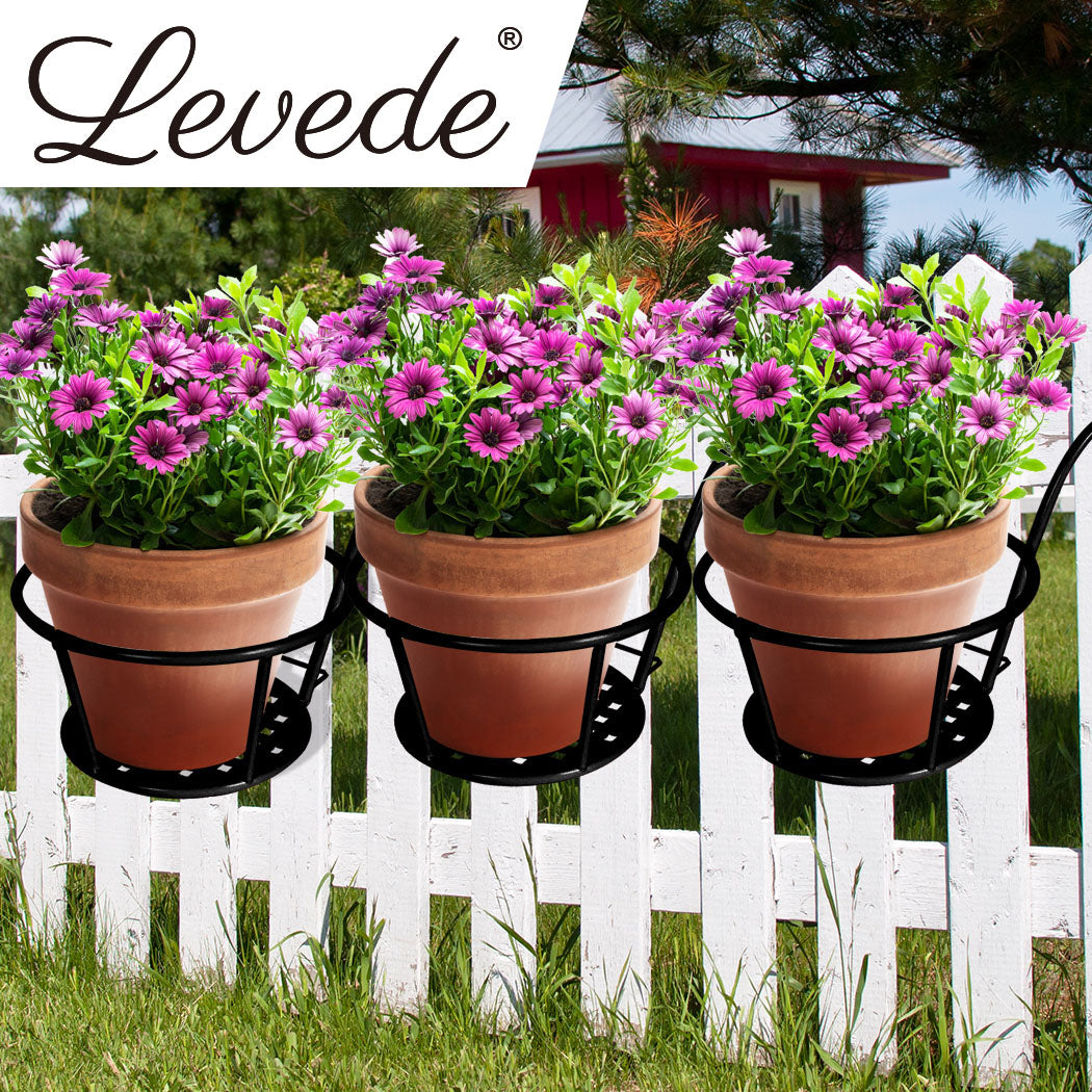 3x Plant Stand flower Holder Black