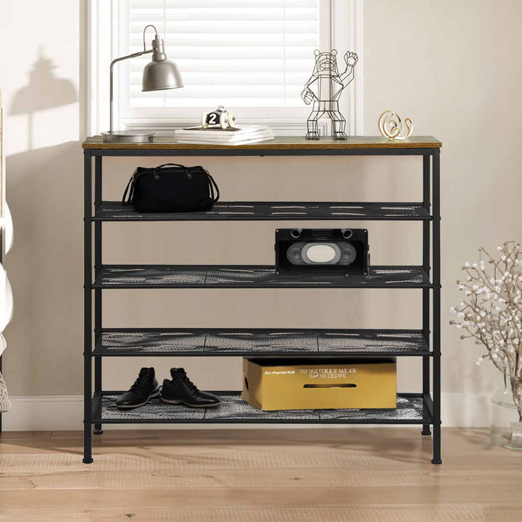 Functional 5-Tier Shoe Rack Storage Cabinet 100cm Wide  Comfortable with id11&12