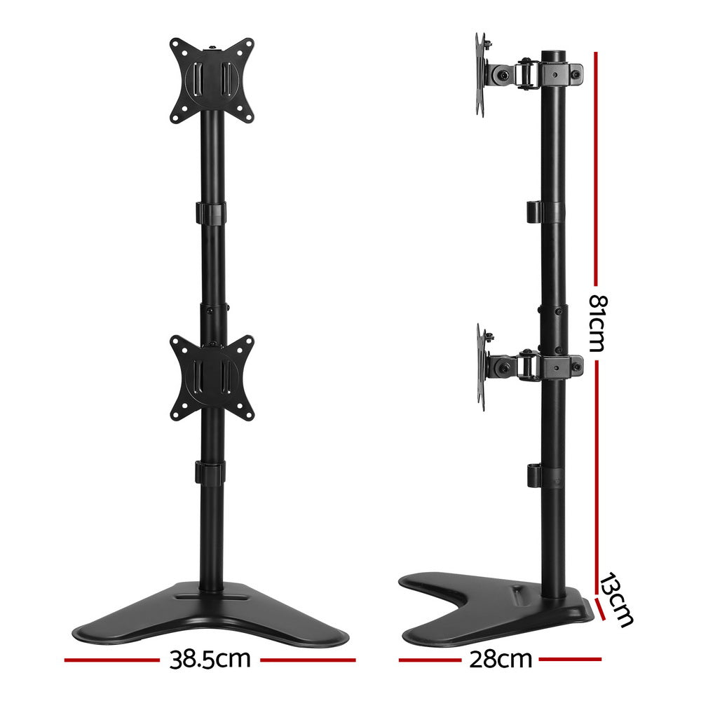 Monitor Arm Stand Dual Mount Hd Led Tv Bracket Holder Freestanding