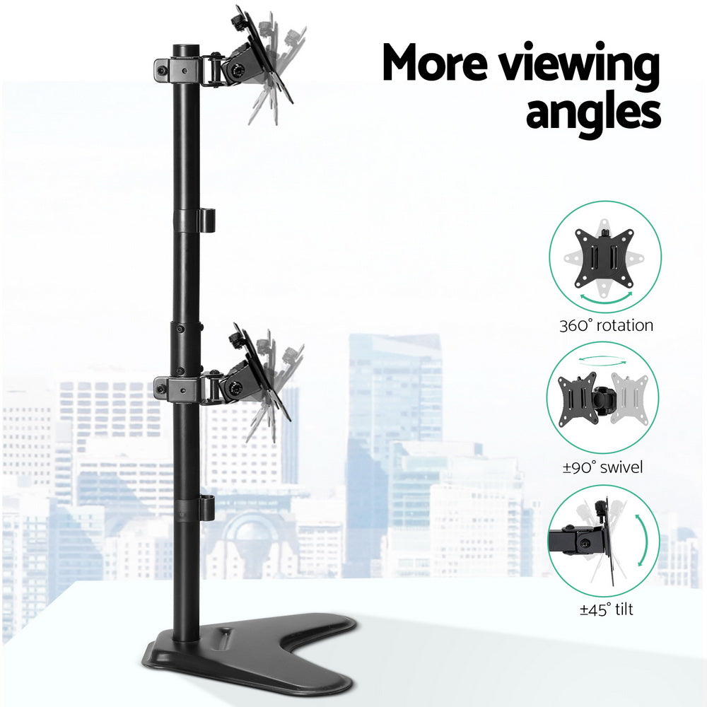 Monitor Arm Stand Dual Mount Hd Led Tv Bracket Holder Freestanding