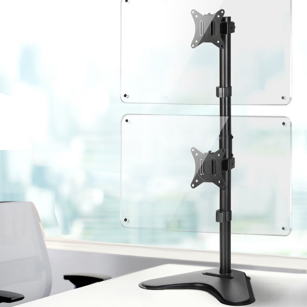 Monitor Arm Stand Dual Mount Hd Led Tv Bracket Holder Freestanding