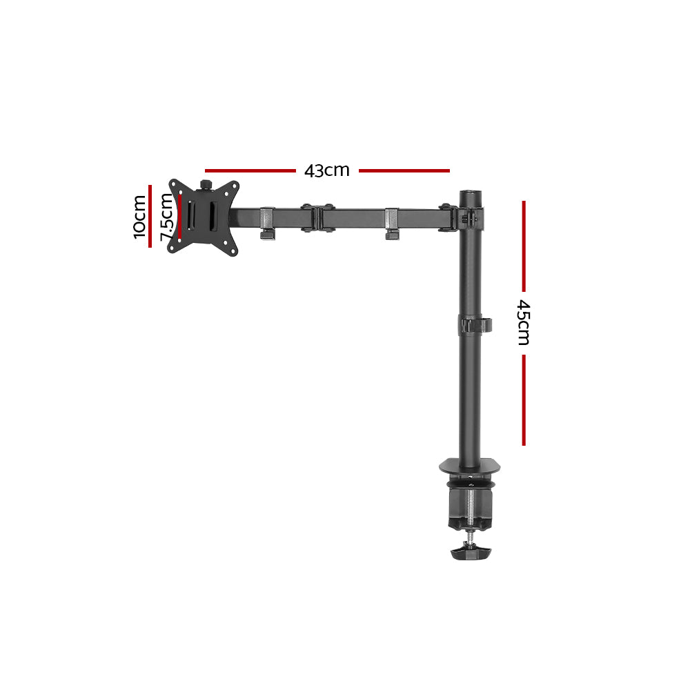 32" Monitor Arm Mount Adjustable Swivel Desk Stand Black