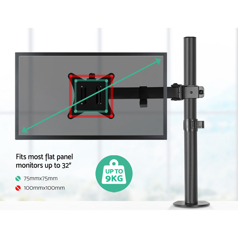 32" Monitor Arm Mount Adjustable Swivel Desk Stand Black