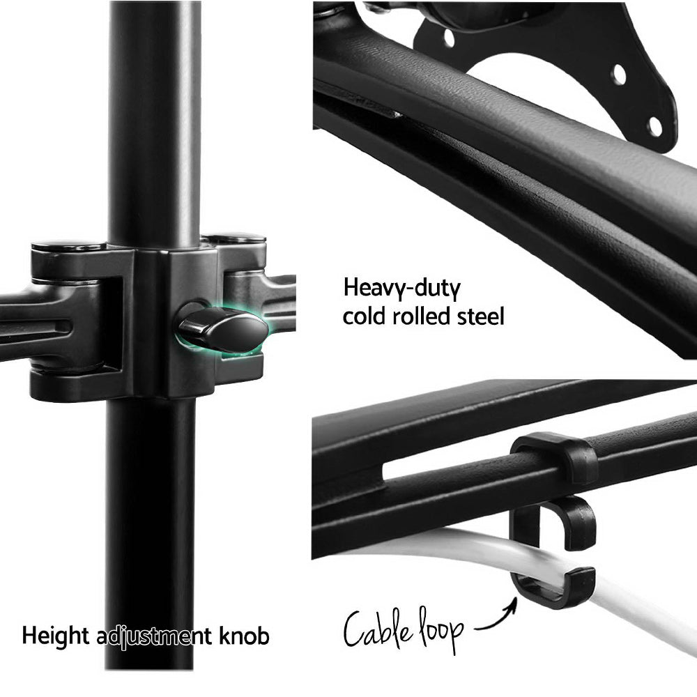 Dual Monitor Arm Desk Mount Screen Holder Adjustable Bracket