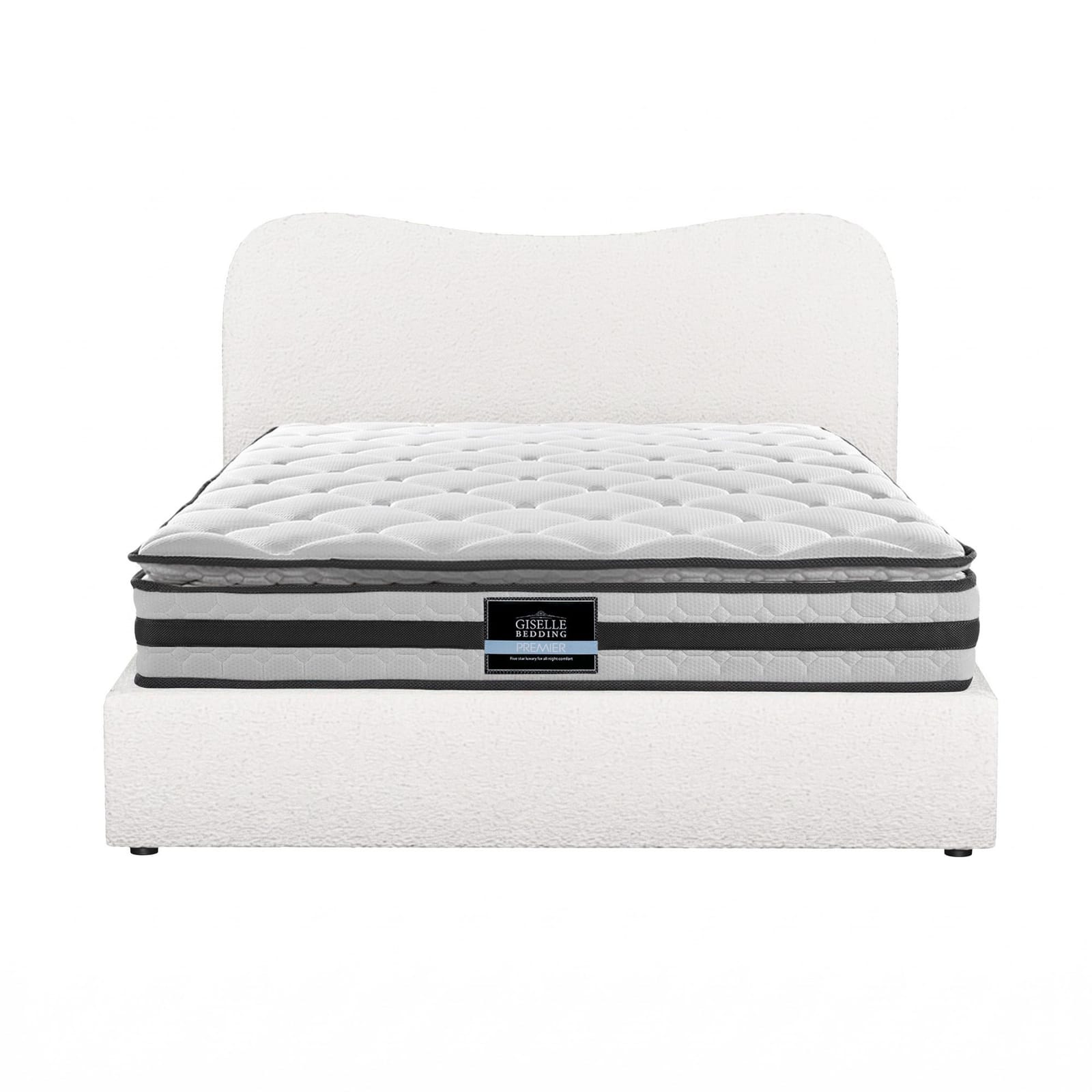Double Bed Frame Mattress Set 190x137x21cm