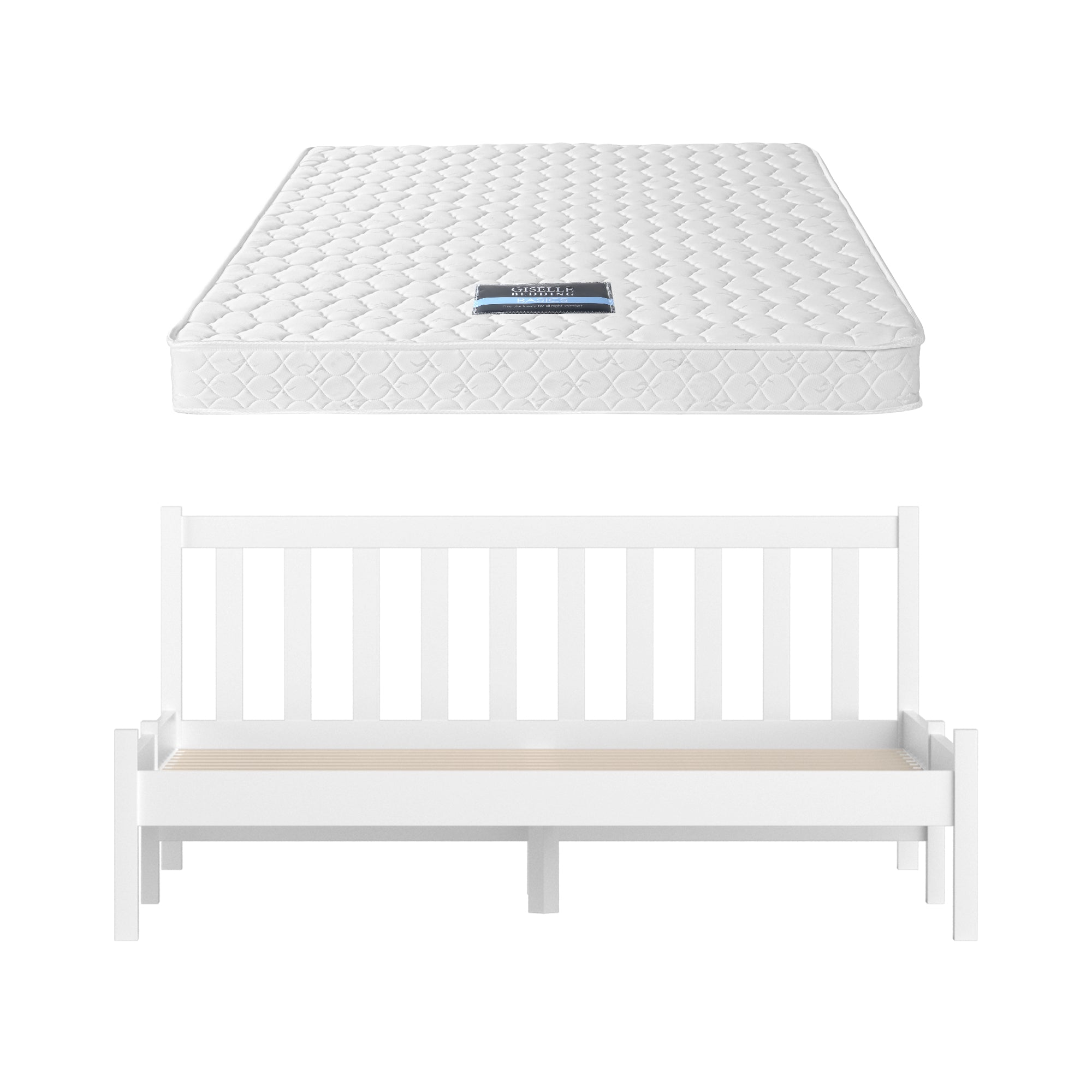 Double Mattress Pine Bed Frame Bundle | Simpledeals