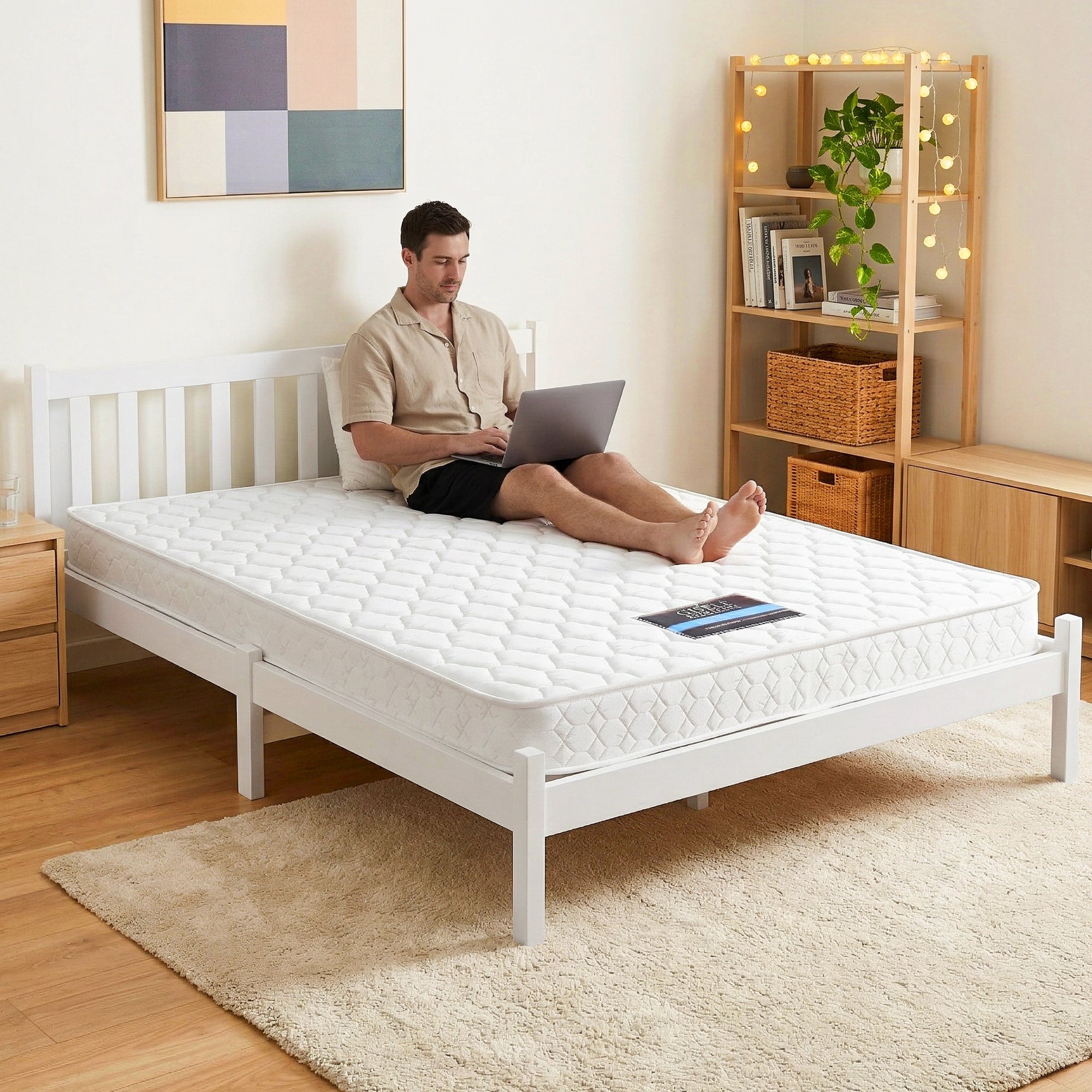 Double Mattress Pine Bed Frame Bundle | Simpledeals
