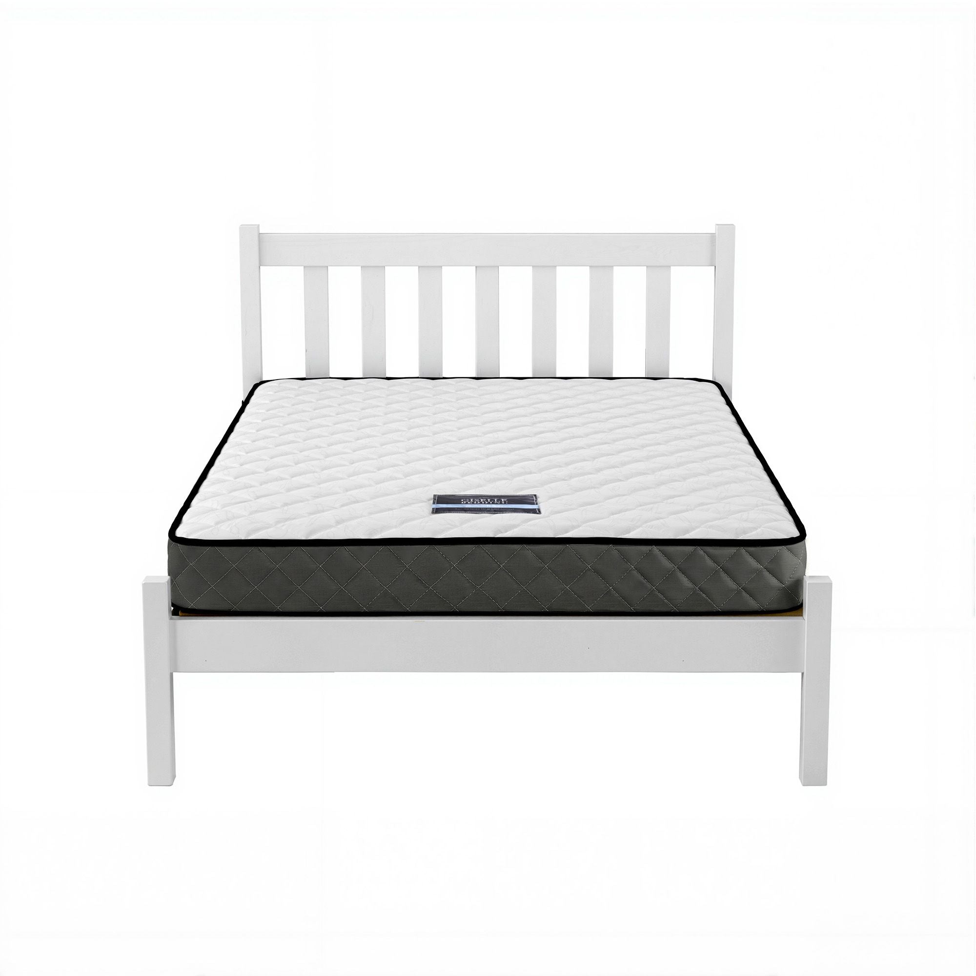 Single Bed Frame Mattress Set White Pine | Simpledeals