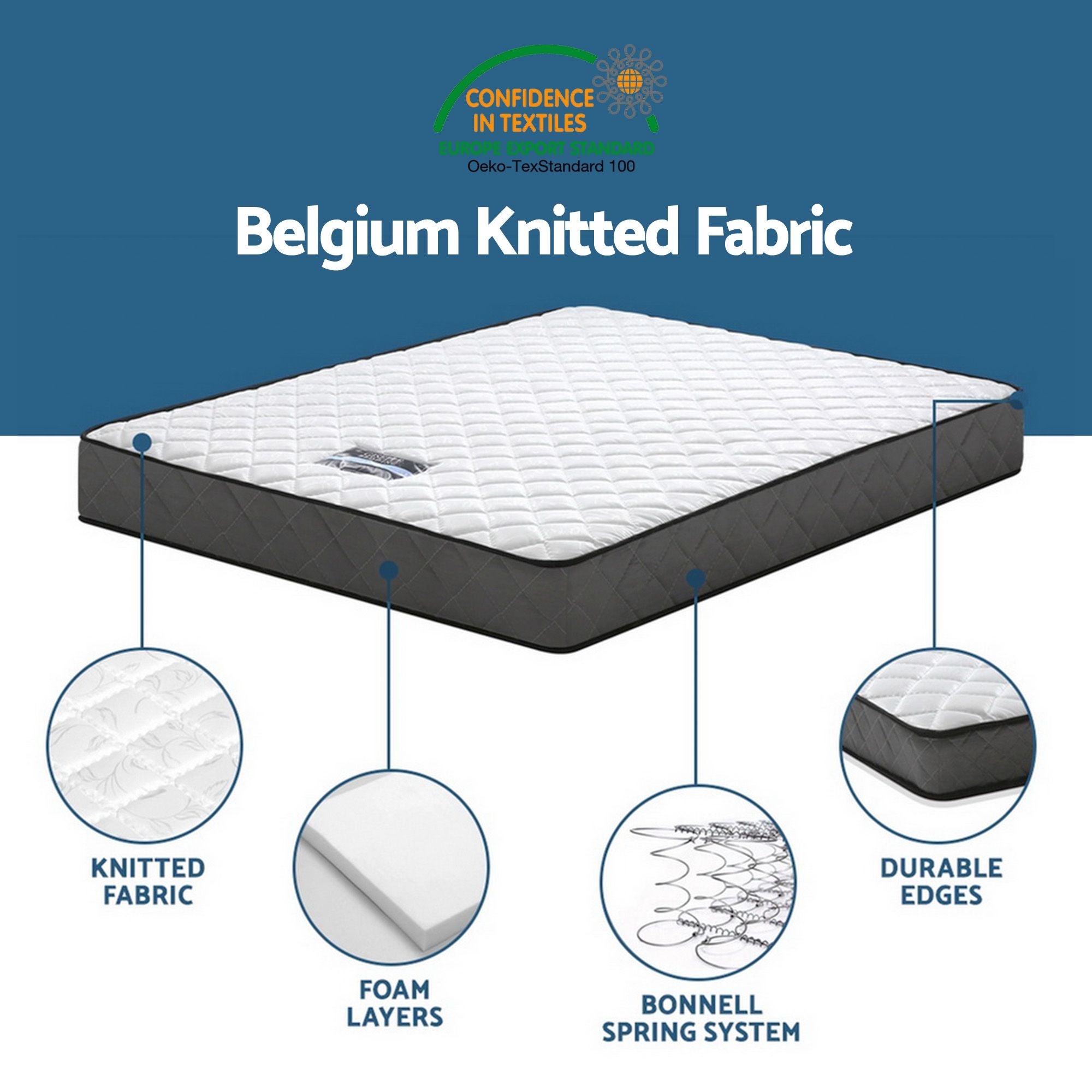 Single Bed Frame Mattress Set White Pine | Simpledeals