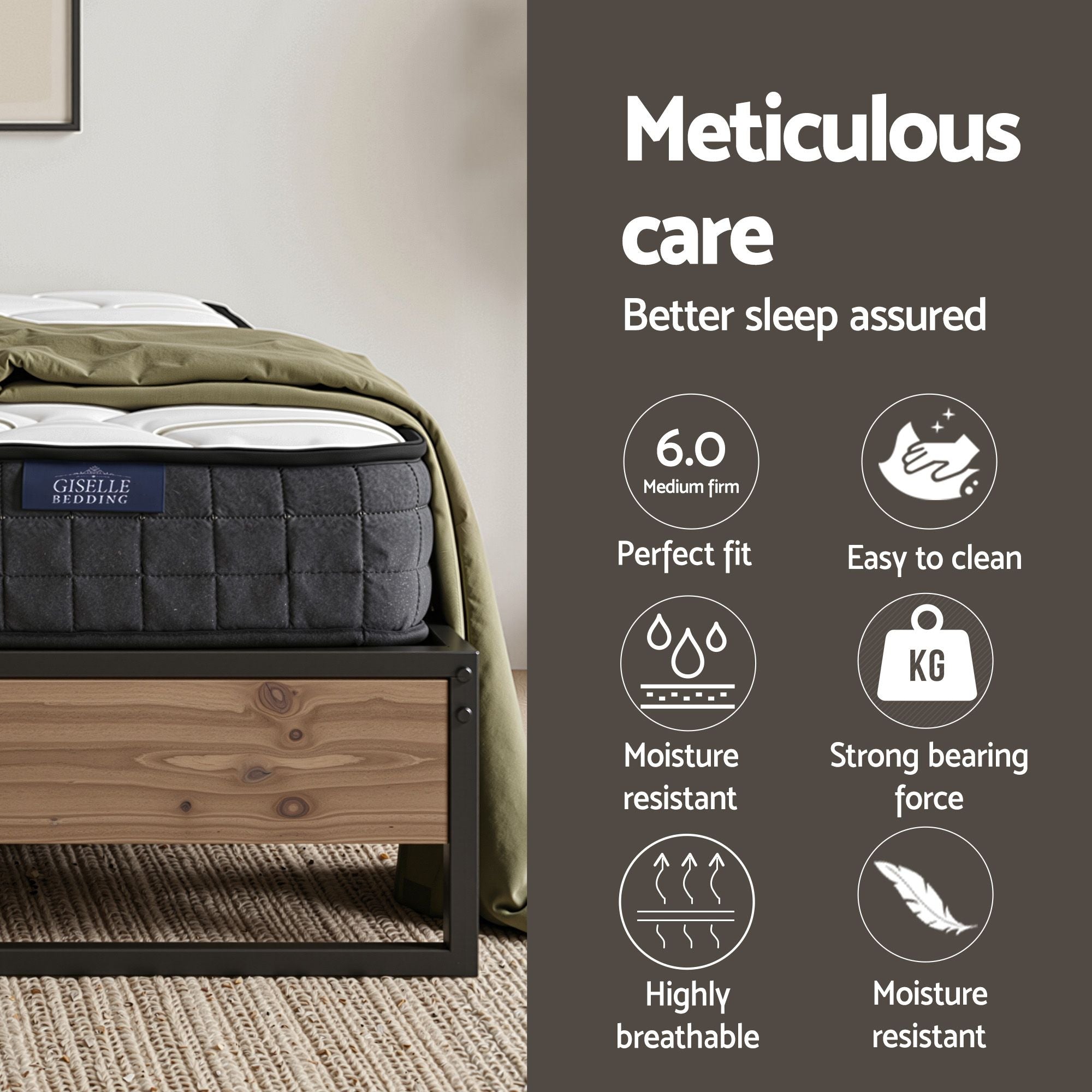 Double Bed Frame Mattress Set 16cm | Simpledeals