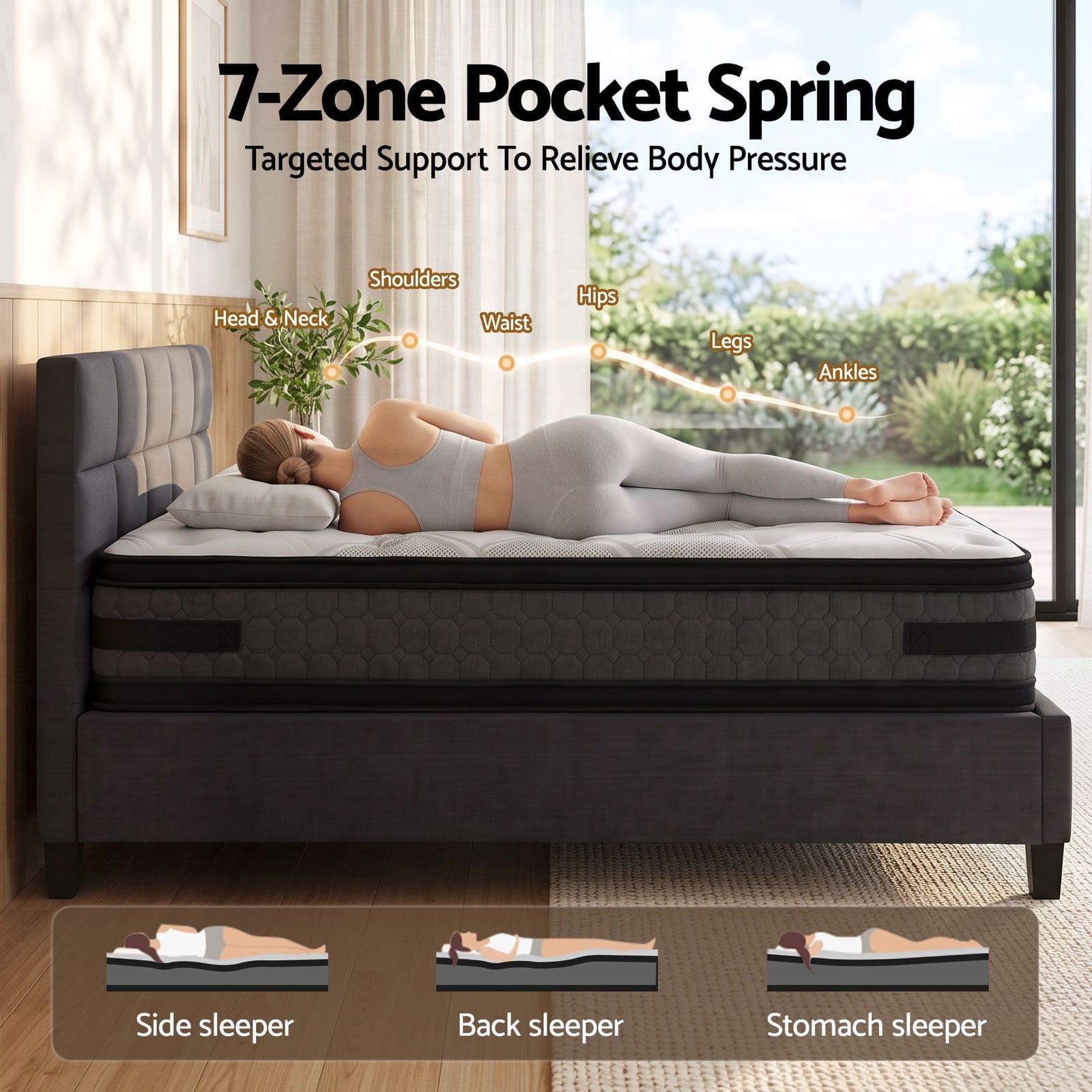 Queen Mattress Bundle Double Sided 203x153x36cm