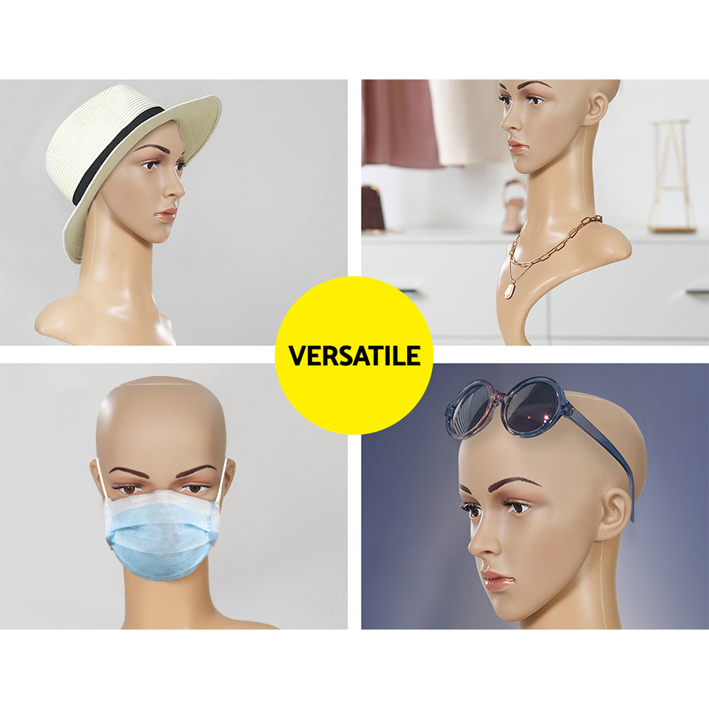 Female Mannequin Head Dummy Model Display Shop Stand Professional Use with Mannequins