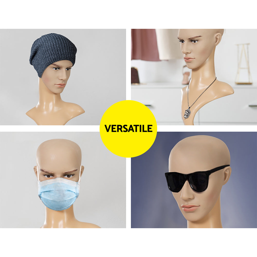 Male Mannequin Head Dummy Model Display Shop Stand Professional Use with Mannequins