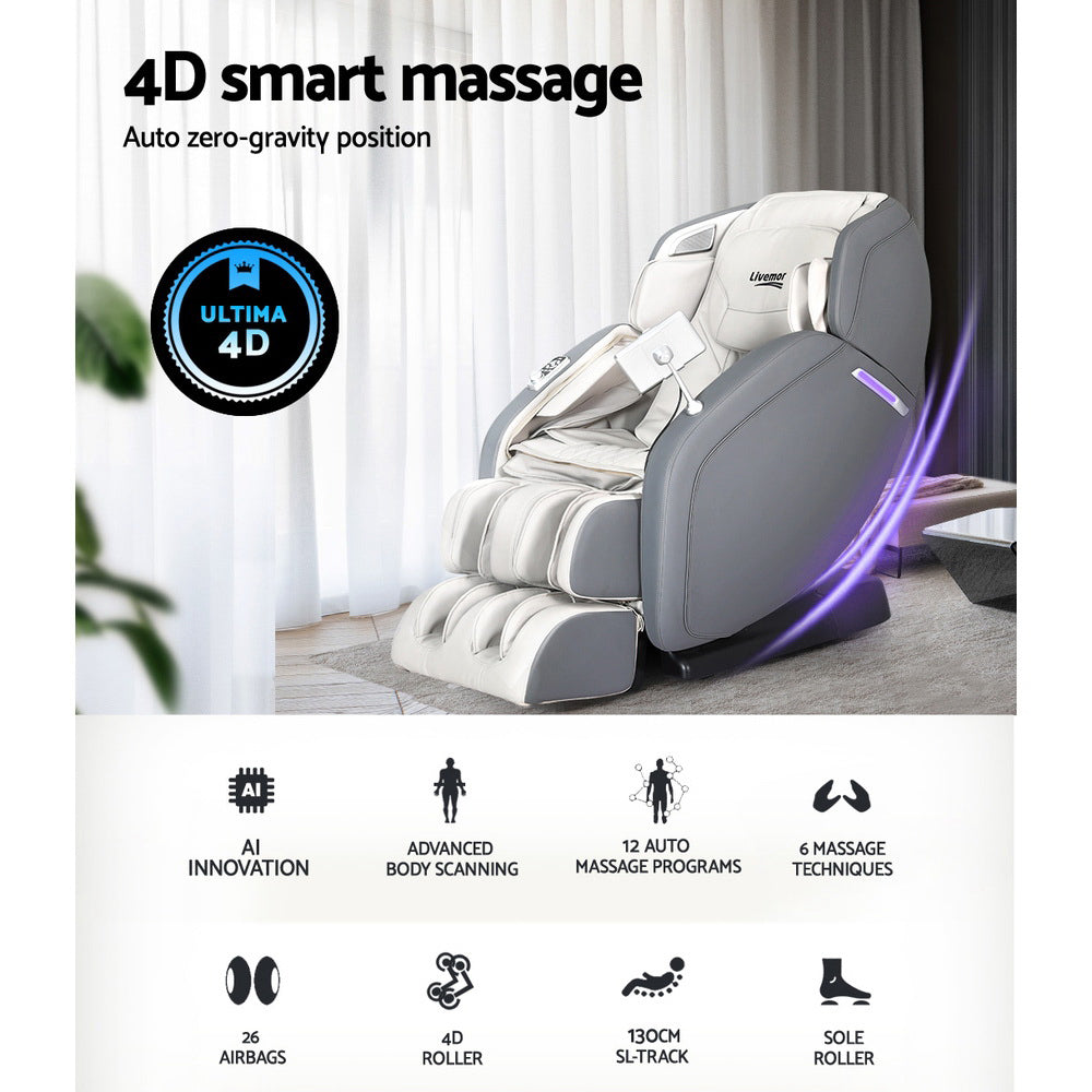 4D Gary Electronic Massage Chair Zero Gravity, Full-Body Airbag & Heat Therapy