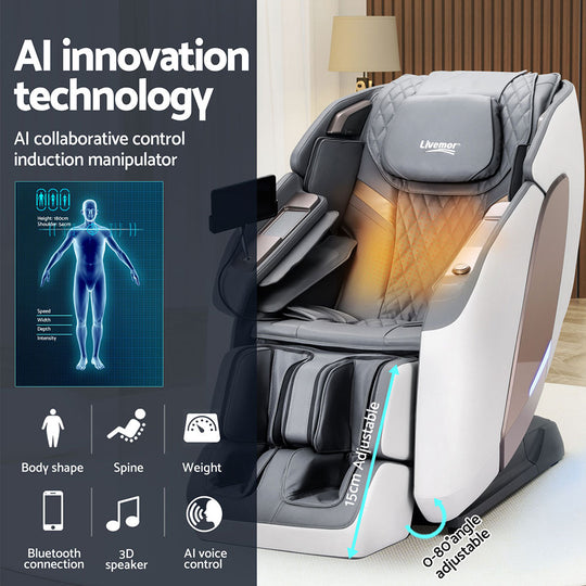 4D Massage Chair Mechanism Massager Melisa White