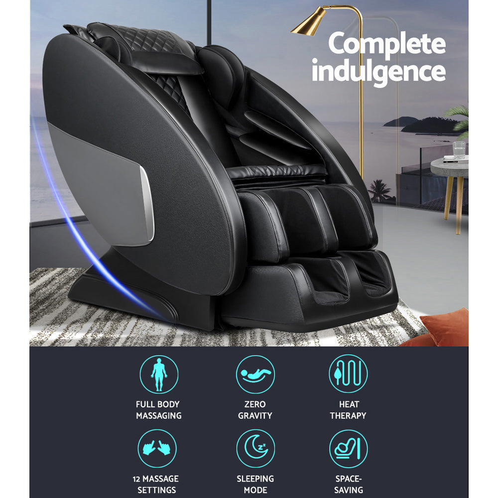 Electric Massage Chair Black Full Body Massage Sofa