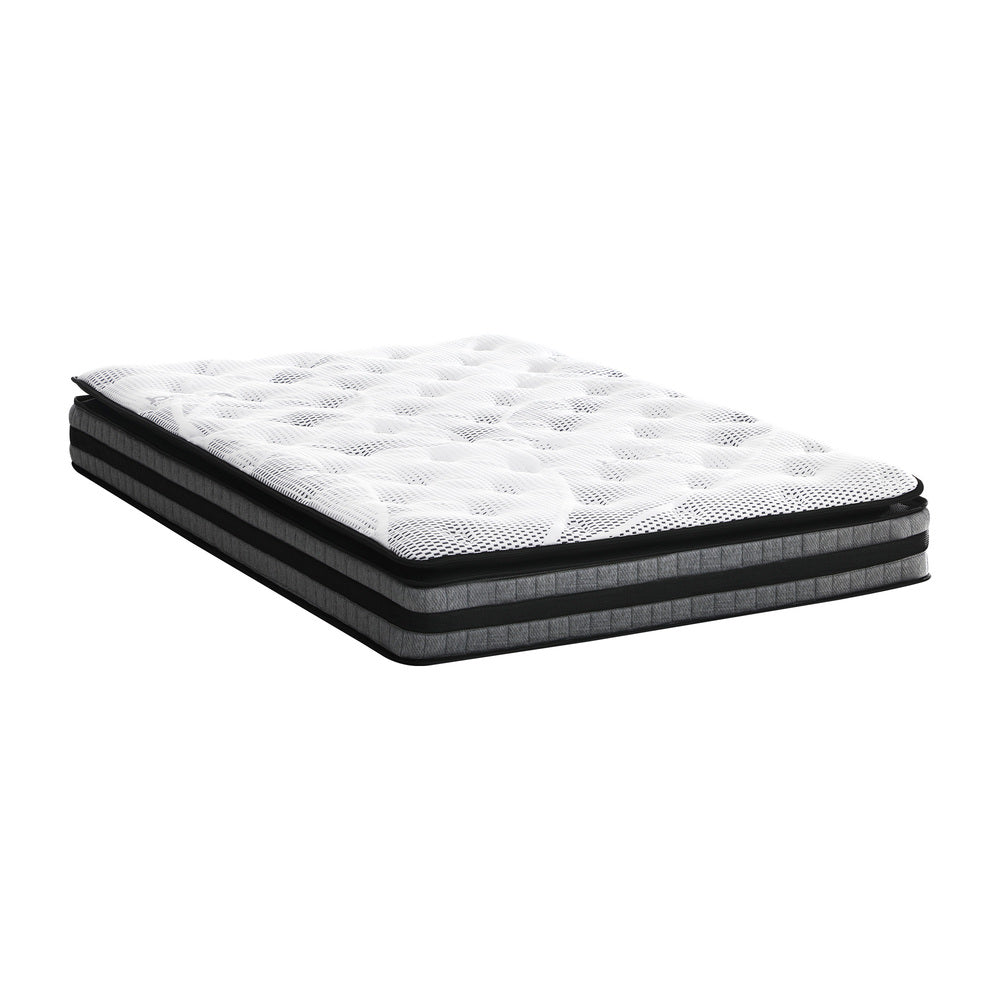 22cm Thick Medium-Firm Cool Gel Memory Foam Pillow Top Mattress 360° ventilation