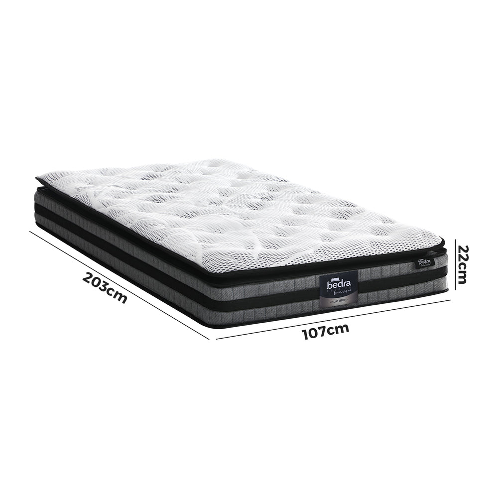 22cm Thick Medium-Firm Cool Gel Memory Foam Pillow Top Mattress 360° ventilation