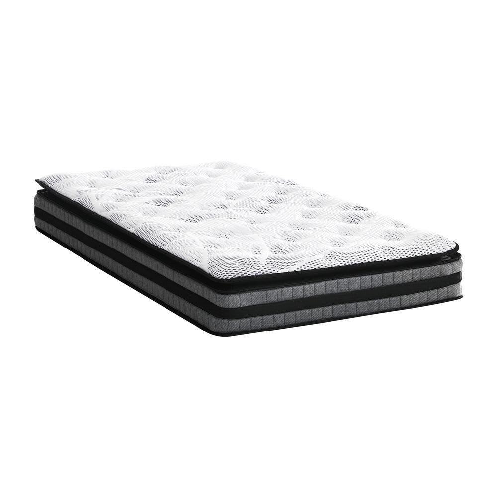 22cm Thick Medium-Firm Cool Gel Memory Foam Pillow Top Mattress 360° ventilation