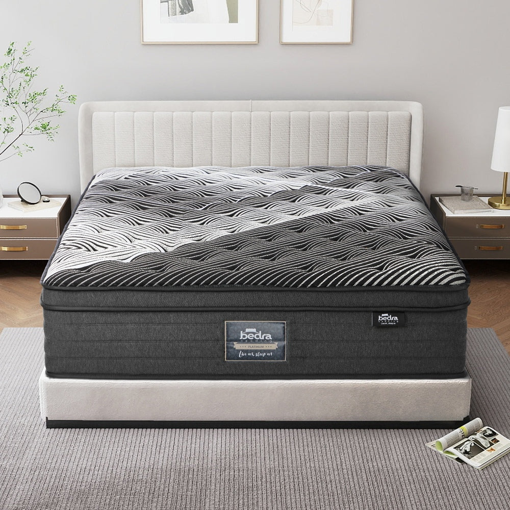 Double & Queen Mattress 9 Zone Pocket Spring Foam Bamboo Euro Top 35cm Medium