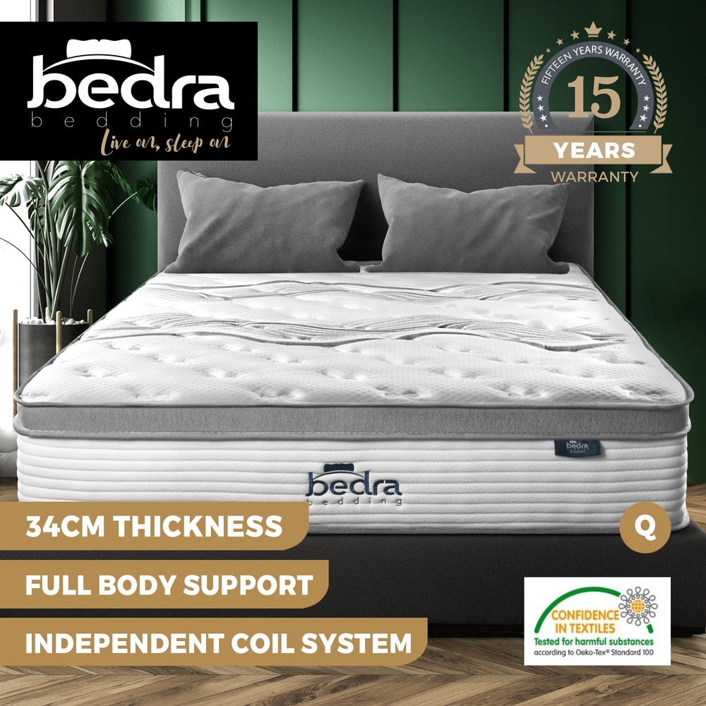 34cm Thick Mattress Euro Top Bed Mattress Pocket Spring Medium Firm