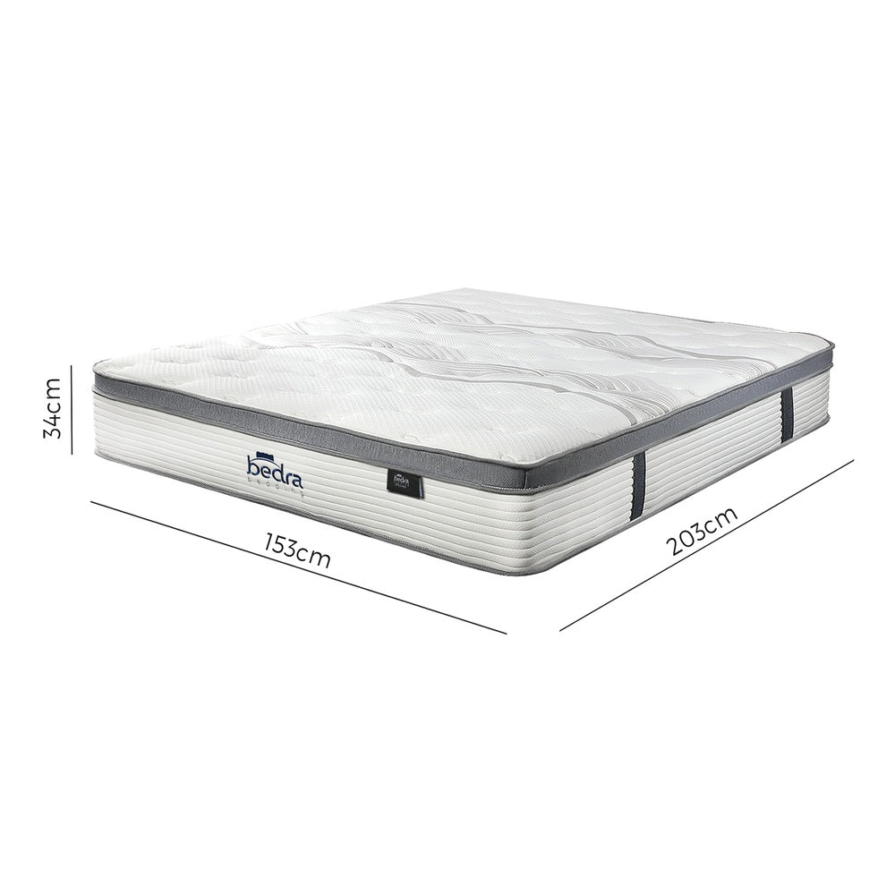 34cm Thick Mattress Euro Top Bed Mattress Pocket Spring Medium Firm