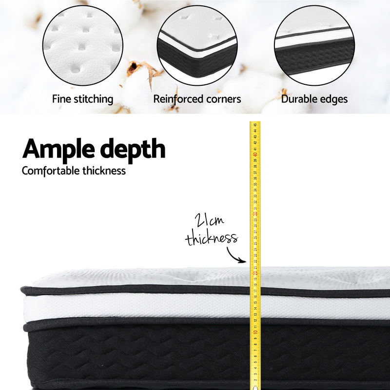 21cm Mattress Euro Top King - Giselle Bedding Size Bed