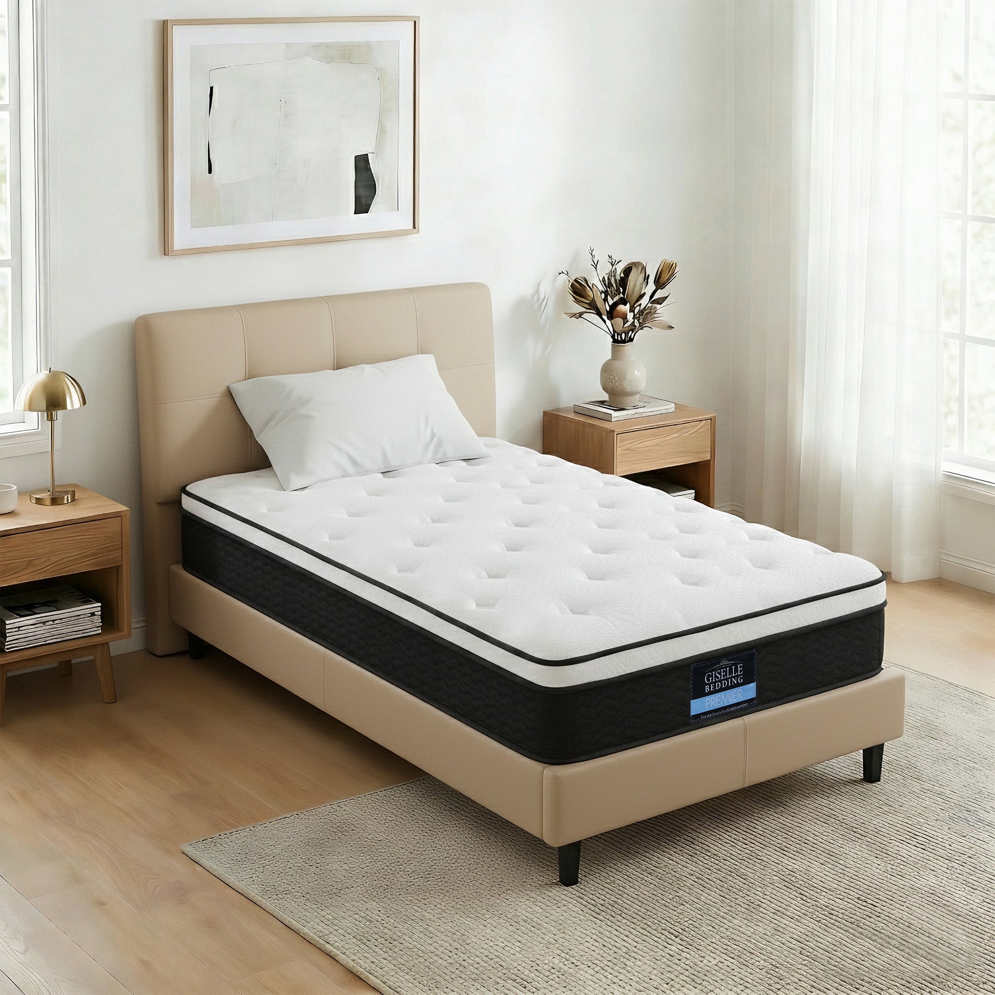 Single Mattress 21cm Euro Top Comfortable Supportive Bedding