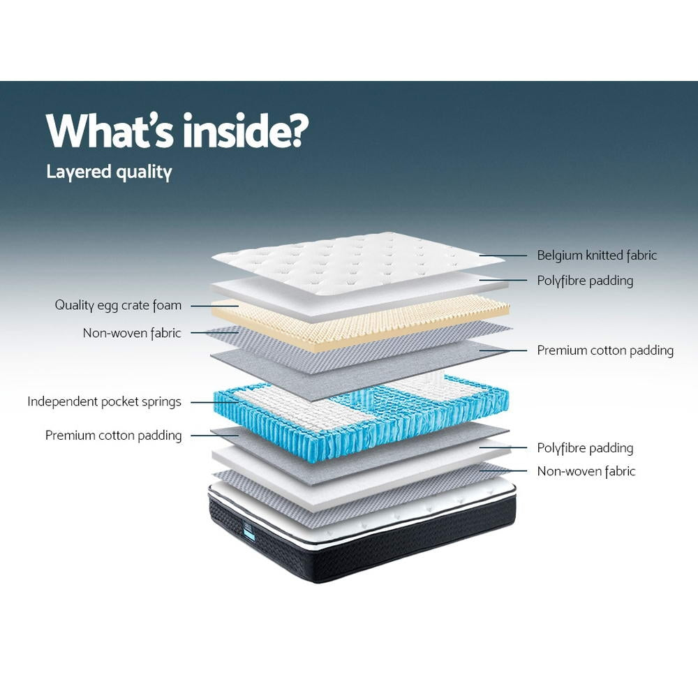 Single Mattress 21cm Euro Top Comfortable Supportive Bedding