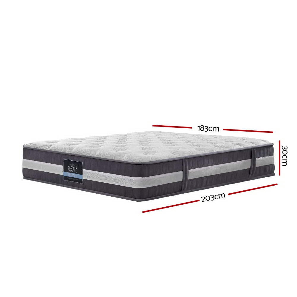 King Mattress 30CM Pocket Spring Premium Comfort Support Bed Mattress